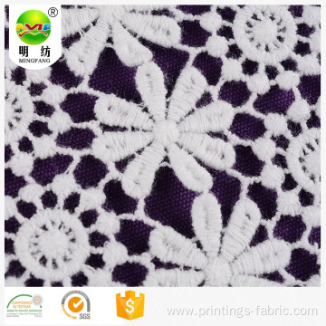 organic 100 cotton lace embroidered fabric for clothing
